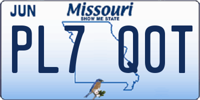 MO license plate PL7Q0T