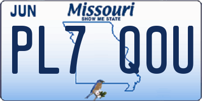 MO license plate PL7Q0U