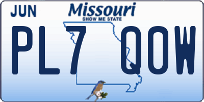 MO license plate PL7Q0W