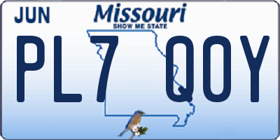 MO license plate PL7Q0Y
