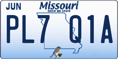 MO license plate PL7Q1A