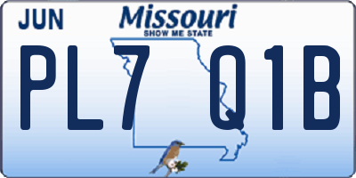 MO license plate PL7Q1B