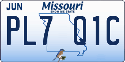 MO license plate PL7Q1C