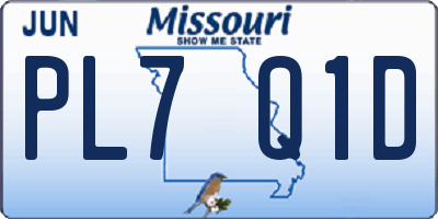 MO license plate PL7Q1D