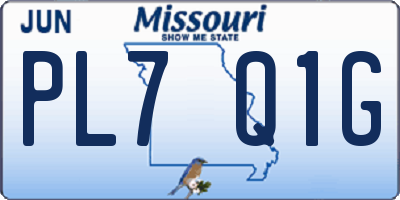 MO license plate PL7Q1G