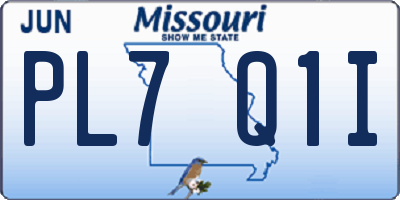 MO license plate PL7Q1I