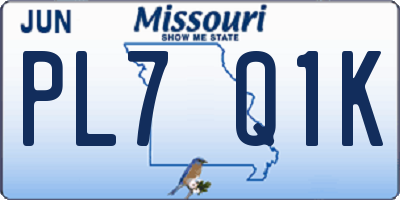 MO license plate PL7Q1K