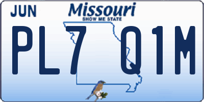 MO license plate PL7Q1M