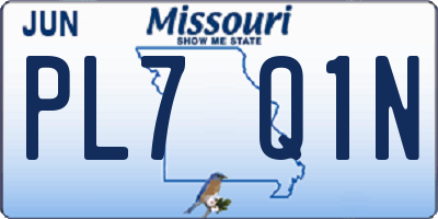 MO license plate PL7Q1N