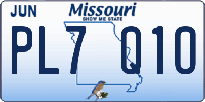 MO license plate PL7Q1O