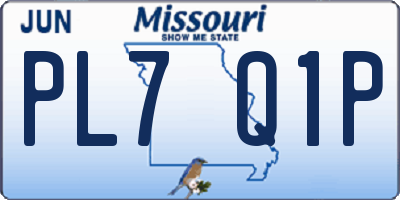 MO license plate PL7Q1P