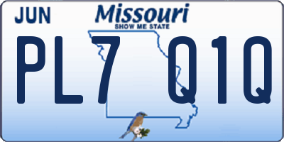 MO license plate PL7Q1Q