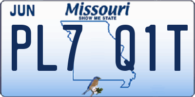 MO license plate PL7Q1T