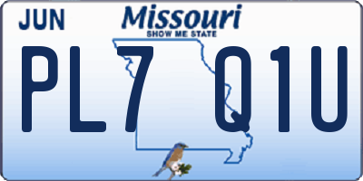 MO license plate PL7Q1U