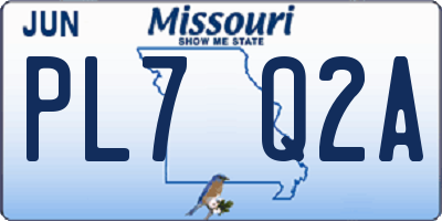 MO license plate PL7Q2A