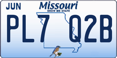 MO license plate PL7Q2B