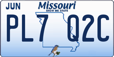MO license plate PL7Q2C