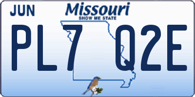 MO license plate PL7Q2E