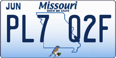 MO license plate PL7Q2F