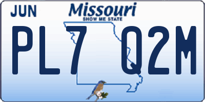 MO license plate PL7Q2M