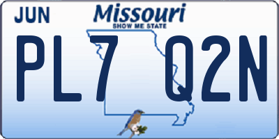 MO license plate PL7Q2N