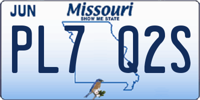 MO license plate PL7Q2S