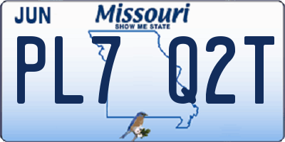 MO license plate PL7Q2T