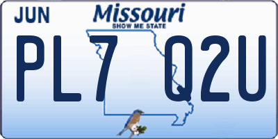MO license plate PL7Q2U