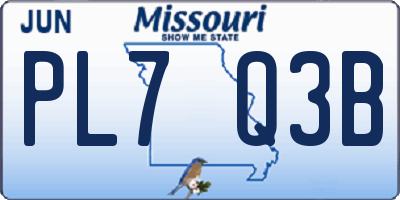 MO license plate PL7Q3B