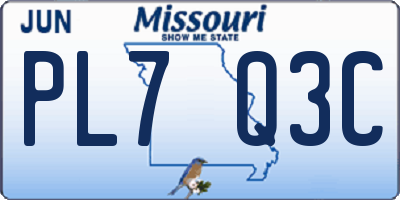MO license plate PL7Q3C