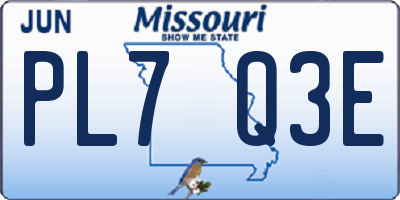 MO license plate PL7Q3E