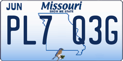 MO license plate PL7Q3G