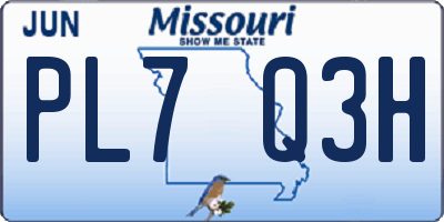 MO license plate PL7Q3H