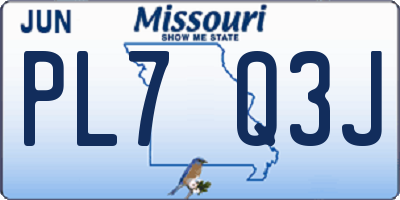 MO license plate PL7Q3J