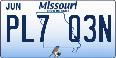 MO license plate PL7Q3N