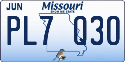 MO license plate PL7Q3O