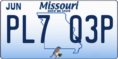 MO license plate PL7Q3P