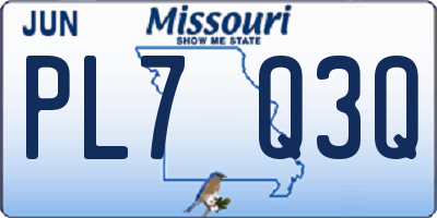 MO license plate PL7Q3Q