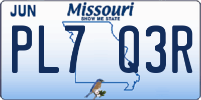 MO license plate PL7Q3R