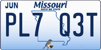 MO license plate PL7Q3T