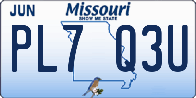 MO license plate PL7Q3U