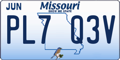 MO license plate PL7Q3V