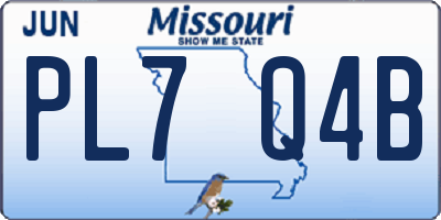 MO license plate PL7Q4B