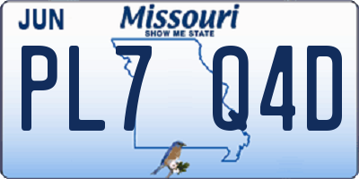 MO license plate PL7Q4D