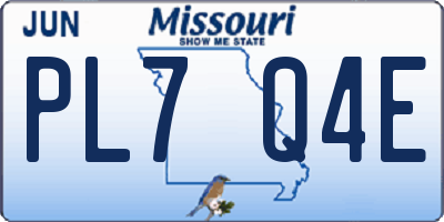 MO license plate PL7Q4E