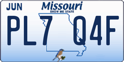 MO license plate PL7Q4F