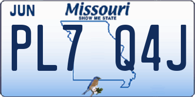 MO license plate PL7Q4J