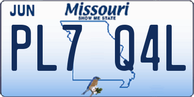 MO license plate PL7Q4L