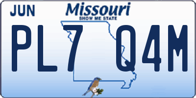 MO license plate PL7Q4M