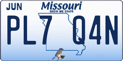 MO license plate PL7Q4N